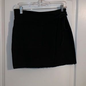 black denim mini skirt